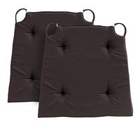 Traumnacht Juego de 2 Cojines básicos para Silla, con Funda de algodón, 40 x 42 x 5 cm, Color castaño, Certificado Öko-Tex, producido según el estándar de Calidad alemán