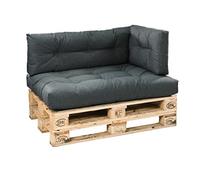 Traumnacht Juego de 3 Cojines para palés para Exteriores Rellenos de Espuma, Cojines para palés, Muebles para palés, sofá para palés, Juego de 3 Unidades (Asiento+Espalda+Lateral), Antracita