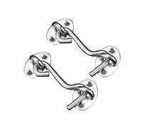 Trava do portão do celeiro Fechadura da porta Hardware Trava de gancho de olho com parafusos Trava de ganchos de privacidade por Porta Interna, Cerca de madeira, Porta da garagem, 2 pacotes(75mm)