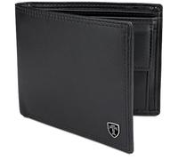 TRAVANDO Cartera Hombre Madrid con Bloqueador RFID, Billetera Negra, Tarjetero, Monedero Varón, Portamonedas, Regalo, Wallet, Vertical, Bolsillo Monedas Botón a presión Tarjetera, Ranuras