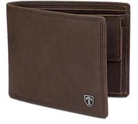 TRAVANDO Cartera Hombre Madrid con Bloqueador RFID, Billetera Negra, Tarjetero, Monedero Varón, Portamonedas, Regalo, Wallet, Vertical, Bolsillo Monedas Botón a presión Tarjetera, Ranuras