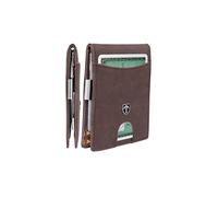 TRAVANDO Money Clip Wallet Rio - Mens Wallets Slim Front Pocket RFID Blocking Card Holder Minimalist Mini Bifold Gift Box (Vintage Leather, Vintage Brown)