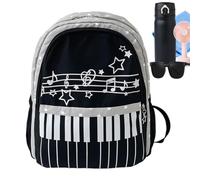 Travel Backpack - Piano Print Large Capacity Luggage School Work Bookbag