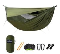 Travel Bird Hamaca de Acampada con Mosquitera y Quitasol, Hamacas Colgantes con Correas de Cuerda para Árboles, Hamaca de Viaje Ultra-Ligera y Portátiles para Exteriores, Senderismo y Viajes