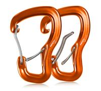 Travel Bird Mosquetón Resistente de 8KN (1763 lbs), 2 Mosquetones de Aluminio Ultraligeros con Doble Puerta y Forma de D, para Hamacas, Camping, Senderismo, Mochilerismo, Correa de Perro y Llavero