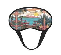 Travel Bliss - Máscara de dormir cómoda de satén con borde negro para bloquear la luz y dormir reparador