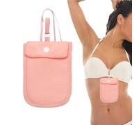 Travel Bra Wallet for Women - Invisible Washable Bra Bag with Flap Closure | Washable Travel Pouch & Secret Pocket for Credit Cards Valuables | Nylon Coin and Card Holder
