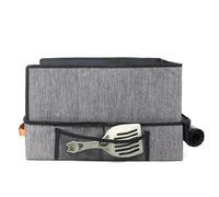 Travel Cat Litter Box, Foldable Litter, 19.69x15.75x5.12inches, Hard Bottom Tray, Zipper Lid, Portable Design, Medium Size, Gray, 1 Piece, Indoor, Outdoor, Camping, Airplane, Hotel