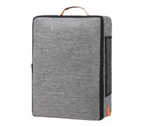 Travel Cat Litter Box, Foldable Litter Box with Lid, Hard Bottom Poop Tray with Zipper Pet Carrier for Housebreaking, Indoor Use, Camping, Airplane, Outdoor and Hotel Travels, 50x40x13cm