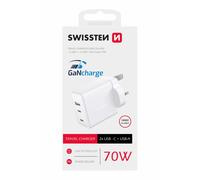 Travel charger gan 1x usb-c 45w power delivery white