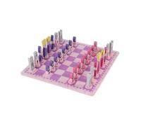 Travel Chess Set with Chess Board Educational Toys for Kids and Adults Pink