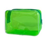 Travel Colorful Cosmetic Bag PVC Transparent Jelly Wash Bag Large Capacity Makeup Pouch Cosmetics Organizer(Green)