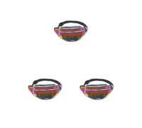 Travel Companion - Riñonera impermeable para esenciales, bolsas de cintura de poliuretano para mujer, riñonera ancha, multifuncional, color morado, Juego de 3 (arcoíris), as description, como se