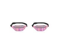 Travel Companion - Riñonera impermeable para esenciales, bolsas de cintura de poliuretano para mujer, riñonera ancha, multifuncional, color morado, Juego de 2 (morado), as description, como se muestra