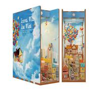 Travel Con The Wind The Steam Era Book Nook 3D Wooden Puzzle LED Libro Puzzle