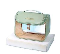 Travel Cosmetic Organizer for Women, Bolsa de Lavado de Viaje, Bolsa de Almacenamiento de cosméticos de Moda con Gancho, Bolsa de Maquillaje portátil de PVC, Ideal Women's Gift and Makeup Storage(Gre