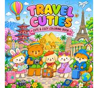 Travel Cuties Coloring Book for Kids, Teens and Adults: 50 Cute and Cozy Travel Coloring Pages with Adorable Animals Exploring Famous Cities, ... Stress Relief, Mindfulness and Creative Fun