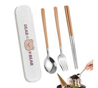 Travel Cutlery Set - Cute Bear Camping Cutlery Set | Reusable Travel UtensilsSet | Portable Fork Spoons Tableware For Travels Picnic Camping Utensils, Offices Schools