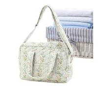 Travel Diaper Bag Quilted Cotton Blend Storage Tote Pouch with Multi-Pocket