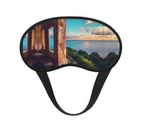 Travel Dreams - Máscara de dormir cómoda de satén con borde negro para bloquear la luz y dormir reparador