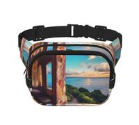 Travel Dreams - Riñonera cuadrada de doble capa para actividades al aire libre como deportes, viajes, senderismo, ciclismo, Black, Talla única