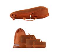 TRAVEL DUDE Bolsa de viaje 'Packing Cubes Set 4 Teilig mit Kompression, Packwürfel, Packtaschen Set für Rucksack & Koffer' naranja oscuro One Size naranja oscuro