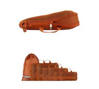 TRAVEL DUDE Bolsa de viaje 'Packing Cubes Set 7 Teilig mit Kompression, Packwürfel, Packtaschen Set für Rucksack & Koffer' naranja oscuro One Size naranja oscuro