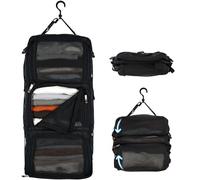 TRAVEL DUDE Organizador de maletas colgante, Organizador Maleta con Compresión, Hanging Packing Cube de Viaje, Cubo de embalaje colgante para mochila, Maletas portátiles de viaje (Negro)