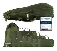 TRAVEL DUDE Organizador Maleta con Compresión - Packing Cubes de Viaje, Bolsas Organizadoras Maleta para Ropa, Organizadores de Maletas y Mochila de Viaje (Verde Forrest, 7 piezas)