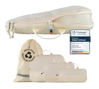 TRAVEL DUDE Organizador Maleta con Compresión - Packing Cubes de Viaje, Bolsas Organizadoras Maleta para Ropa, Organizadores de Maletas y Mochila de Viaje (Beige Arena, 4 piezas)