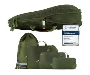 TRAVEL DUDE Organizador Maleta con Compresión - Packing Cubes de Viaje, Bolsas Organizadoras Maleta para Ropa, Organizadores de Maletas y Mochila de Viaje (Verde Forrest, 4 piezas)