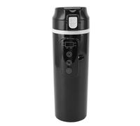 Travel Electric Kettle Portable Car Heating Cup 500ml Stainless Steel Leakproof for Car Truck Camping Office Home Black