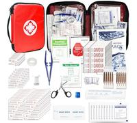 Travel-First Aid-Kit Car-Home 300PCS Survival-Kit Outdoor-Adventure - Small Portable Red Emergency Essential Sets Office Hiking Camping Business Public Must Have First Aid Gear Equipment 1st Aid