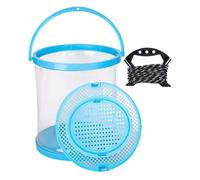 Travel Fish Tank - Cubo de pescado plegable de 11,02 pulgadas con tapa de red | Portable Live Fishes Carrier With Handle & Rope | Contenedor de agua EVA para camping Fishing. 400 g, 28 x 25 cm.