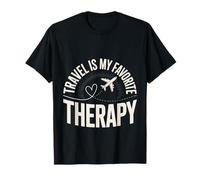 Travel Is My Favorite Therapy Escape Viajero Vacaciones - Camiseta