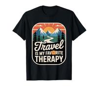 Travel Is My Favorite Therapy Escape Viajero Vacaciones Camiseta