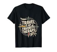 Travel Is My Favorite Therapy Escape Viajero Vacaciones - Camiseta