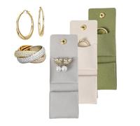 Travel Jewelry Case - 3 Piece Foldable Portable Bag Set, Multifunctional Organizer with Compartments for Bracelets, Necklaces, and Rings, Compact Storage Solution, Ideal for Women Holiday Vacation