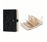 Travel Jewelry Notebook, Jewelry Binder Book for Storage of Earring, Ring, Necklace (Black + 5 velvet inner pages)