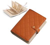 Travel Jewelry Notebook, Jewelry Binder Book for Storage of Earring, Ring, Necklace (Brown + 5 velvet inner pages)