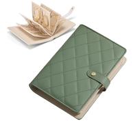 Travel Jewelry Notebook, Jewelry Binder Book for Storage of Earring, Ring, Necklace (Green + 5 velvet inner pages)