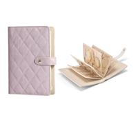 Travel Jewelry Notebook, Jewelry Binder Book for Storage of Earring, Ring, Necklace (Purple + 5 velvet inner pages)