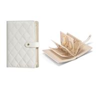 Travel Jewelry Notebook, Jewelry Binder Book for Storage of Earring, Ring, Necklace (White + 5 velvet inner pages)