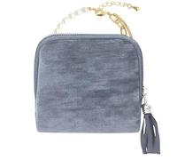 Travel Jewelry Pouch - Velvet Organizer Storage Bag with Zipper for Necklace Earrings Rings, and Accessories for Dorm, Beach, Cruise, Weekend Getaways, Compact Portable Case. 6 Inch