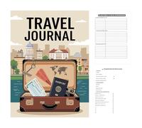 Travel Journal Notebook, Laminated Cover Planner, Ruled Checklist Organizer, Adventure Business Trip, Camping Companion, Reliable Vacation Storage Pocket Tool, Writing Pack for Men, Student, 28.5x21cm