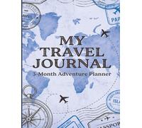 Travel Journal with Prompts. The Perfect Companion for Your Trip. Undated.: 3 Month Travel Planner & Memory Notebook. Retro Cover Blue Vacation Lined Diary