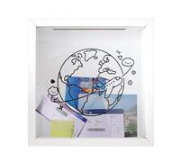 Travel Keepsake Box | 20 x 20 cm MDF Space-Themed Memory Display With Slot | Top Loading Travel, Concert, Ticket, Photo, Shadow Frame, DIY Souvenir Storage | Wall Or Tabletop Decor for Adventure