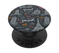 Travel Landmarks Wanderlust Aesthetic for Travel Lovers PopSockets PopGrip Adhesivo