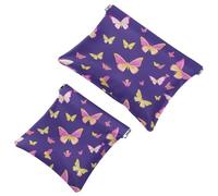 Travel Light: 2 bolsas de metralla Art Butterfly-1082 - Lápiz labial y almacenamiento de objetos pequeños, multicolor, A：7.1x5.8in/18x14.8cm，B:4.7x4.5in/12x11.5cm