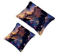 Travel Light: 2 bolsas de metralla de flamencos de cielo estrellado para niña 932 - lápiz labial y almacenamiento de objetos pequeños, multicolor, A：7.1x5.8in/18x14.8cm，B:4.7x4.5in/12x11.5cm